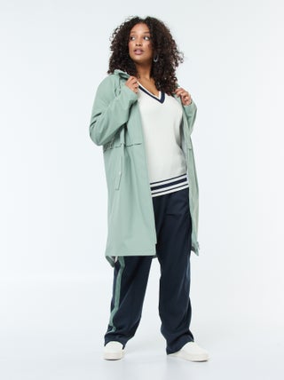 Pantalon droit à carreaux avec bande sur les côtés