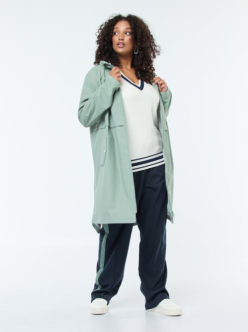 Pantalon droit à carreaux avec bande sur les côtés - Kiabi