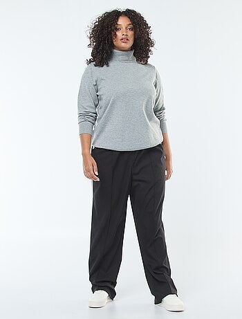 Pantalon droit à carreaux avec bande sur les côtés