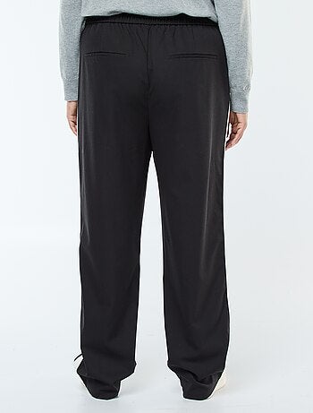 Pantalon droit à carreaux avec bande sur les côtés