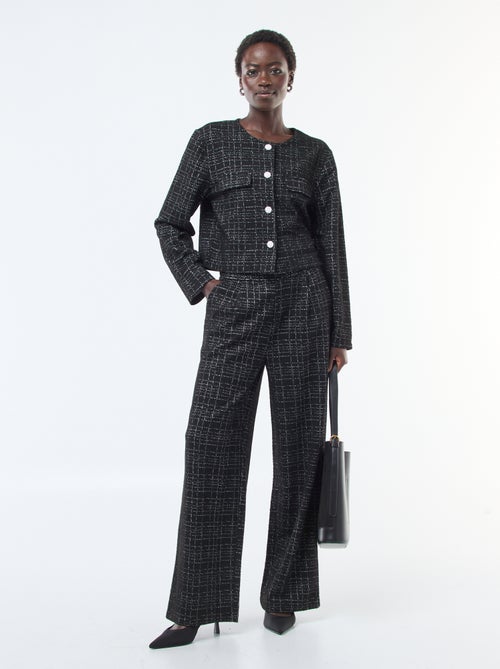 Pantalon droit à carreaux 'JDY' - Kiabi