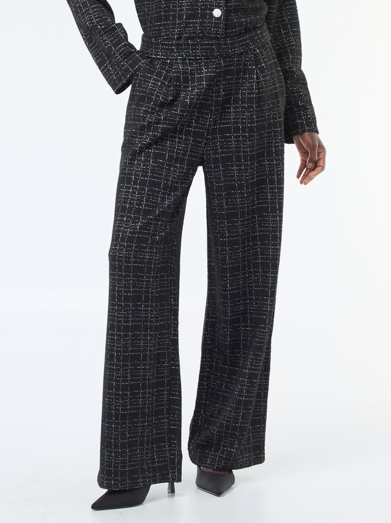 Pantalon droit à carreaux 'JDY' Noir - Kiabi