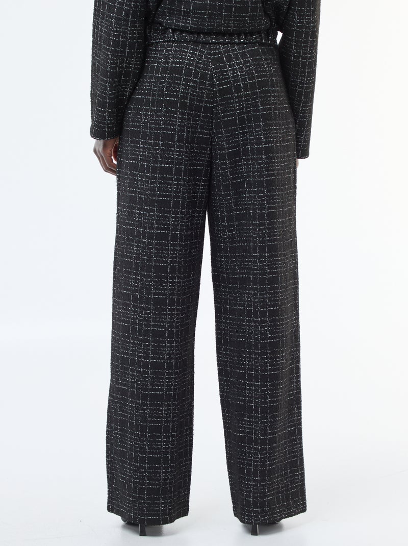 Pantalon droit à carreaux 'JDY' Noir - Kiabi