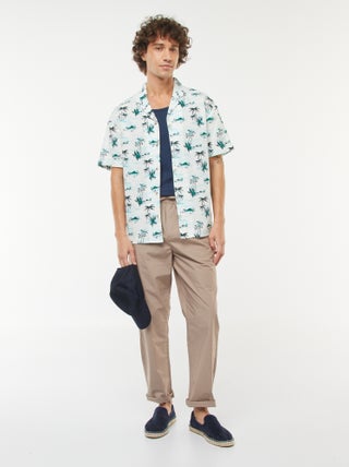 Pantalon droit à ceinture élastiquée