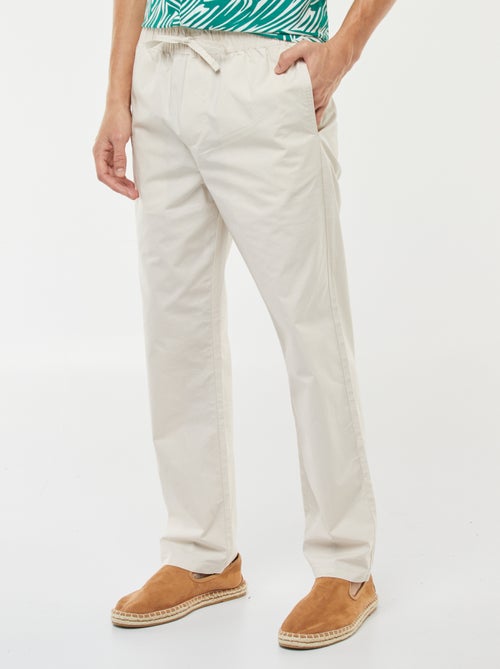 Pantalon droit à ceinture élastiquée - Kiabi