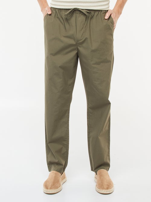 Pantalon droit à ceinture élastiquée - Kiabi