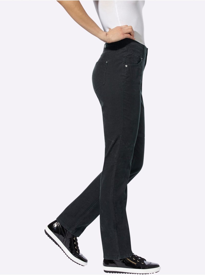 Pantalon droit à cinq poches Regular Fit - Taille standard - Helline Noir - Kiabi