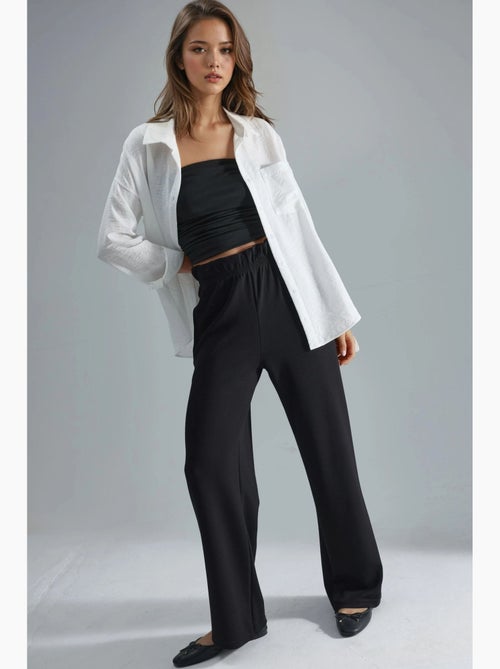 Pantalon droit à enfiler, coupe classique hiccup - Kiabi Pantalon droit à enfiler, coupe classique hiccup - Kiabi