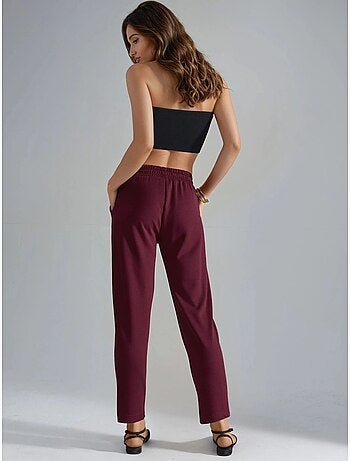 Pantalon droit à enfiler, coupe classique