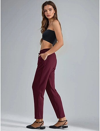 Pantalon droit à enfiler, coupe classique