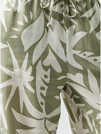 Pantalon droit à imprimé floral