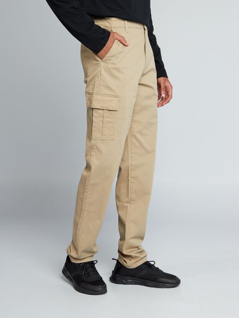 Pantalon droit à multi poches +1m90 - L38 - Beige - Kiabi - 29.00€