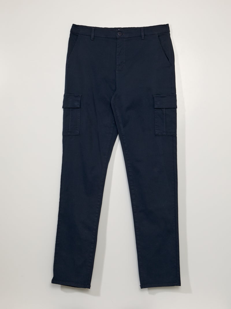 Pantalon droit à multi poches +1m90 - L38 Bleu - Kiabi