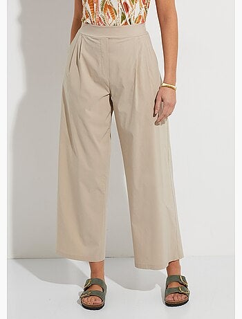 Pantalon droit à pinces ceinture élastiquée - Afibel