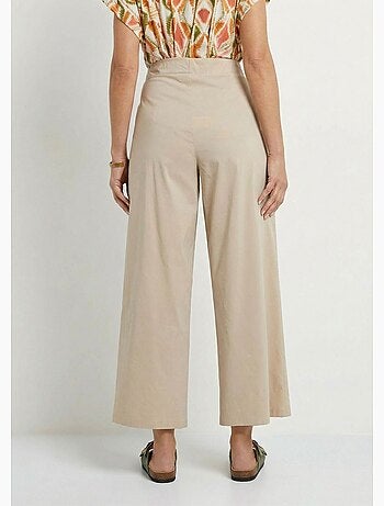 Pantalon droit à pinces ceinture élastiquée - Afibel