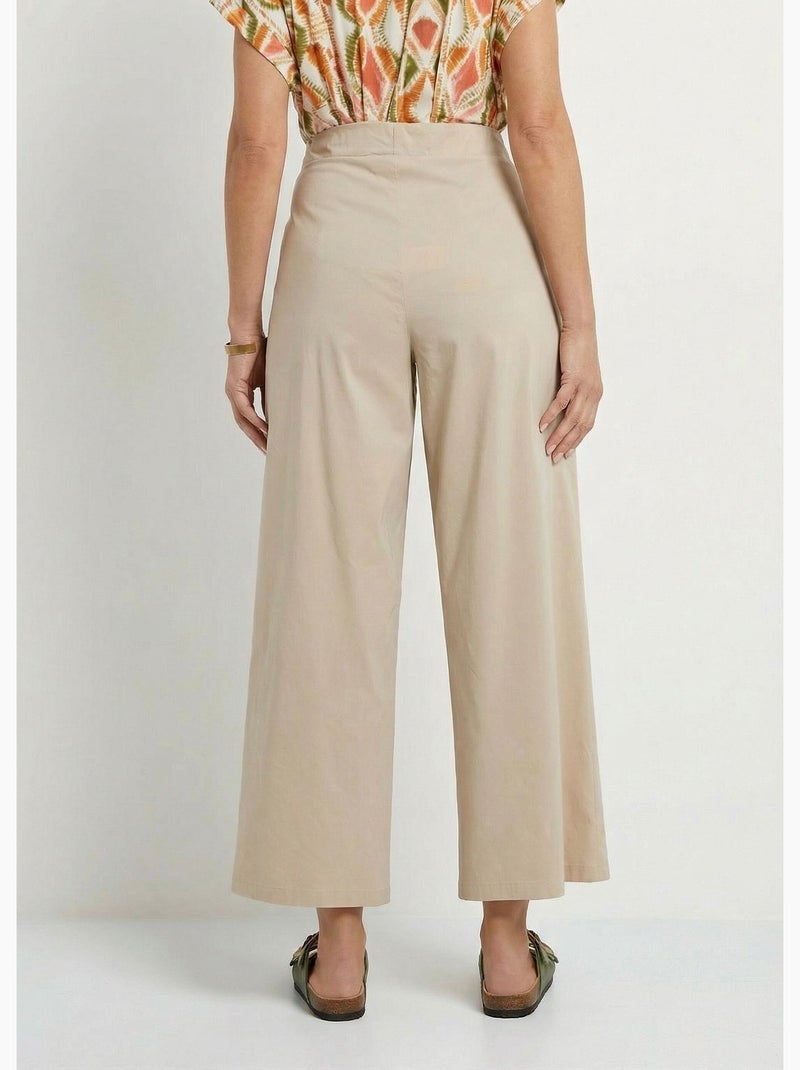 Pantalon droit à pinces ceinture élastiquée - Afibel Beige - Kiabi