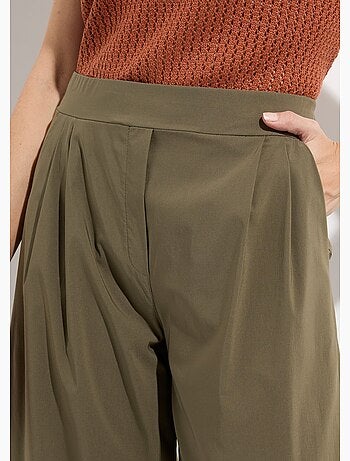 Pantalon droit à pinces ceinture élastiquée - Afibel