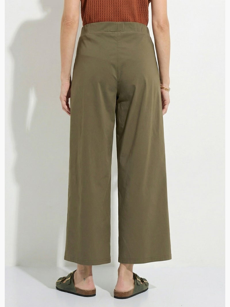 Pantalon droit à pinces ceinture élastiquée - Afibel Kaki - Kiabi