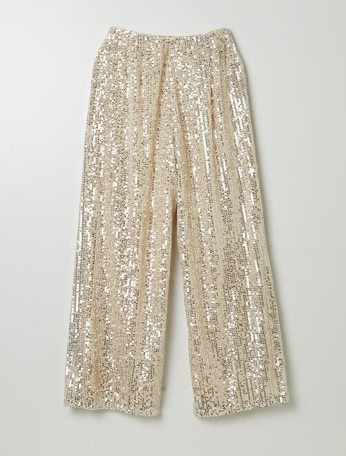 Pantalon droit à sequins - Kiabi