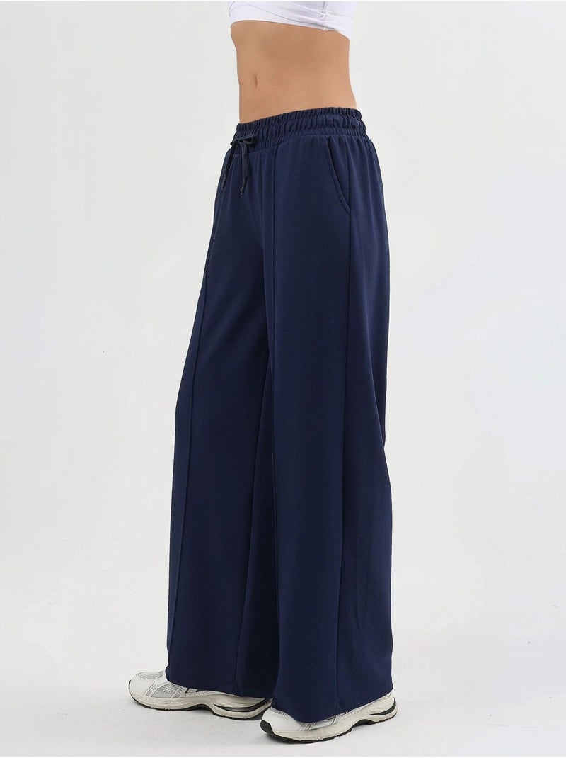 Pantalon droit à taille élastique busem Bleu marine - Kiabi
