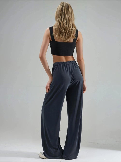 Pantalon droit à taille élastique busem - Kiabi Pantalon droit à taille élastique busem - Kiabi