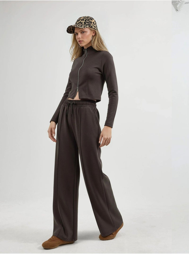 Pantalon droit à taille élastique busem Marron chocolat - Kiabi