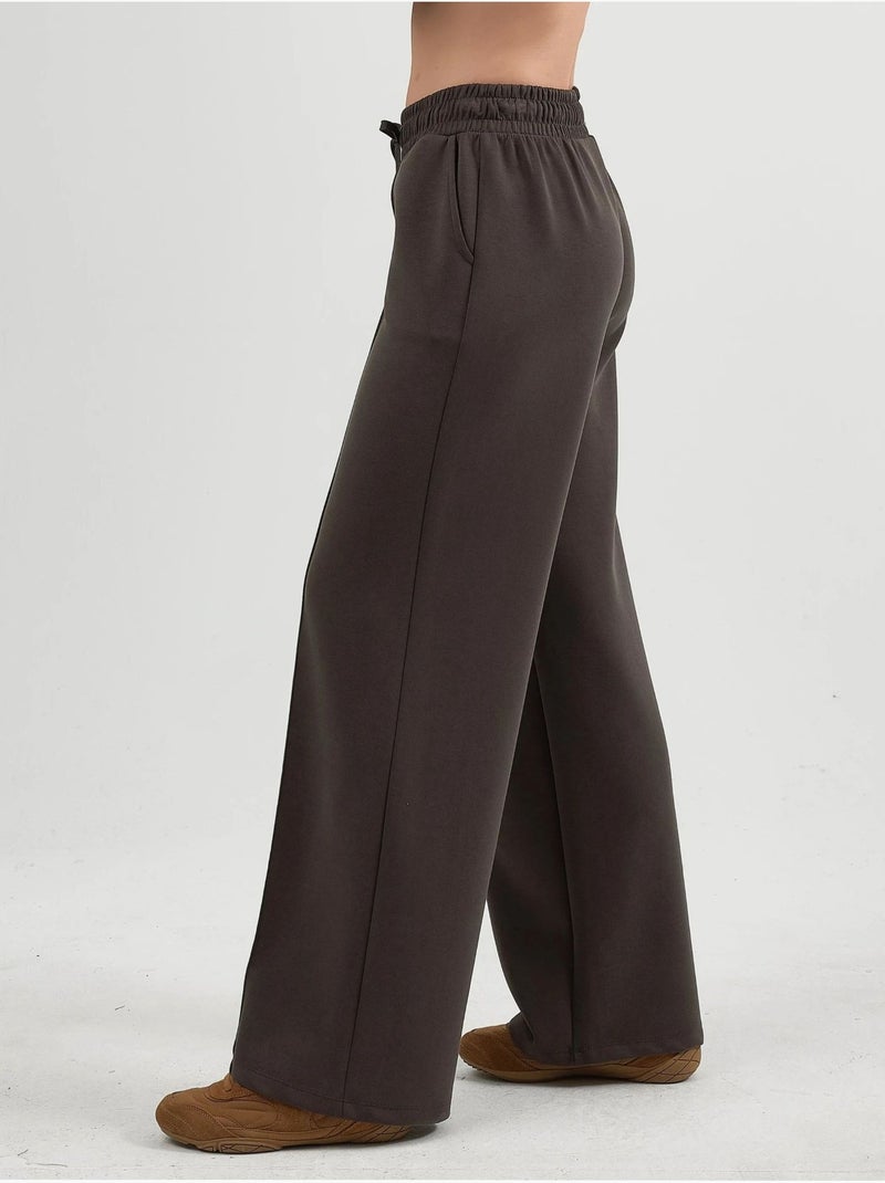 Pantalon droit à taille élastique busem Marron chocolat - Kiabi
