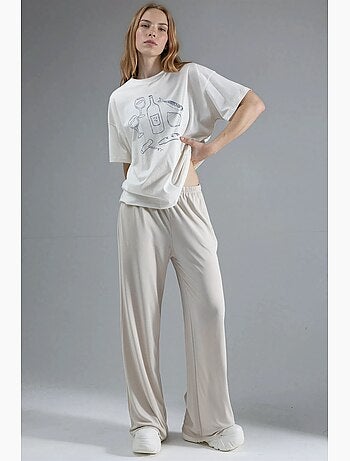 Pantalon droit à taille élastique busem