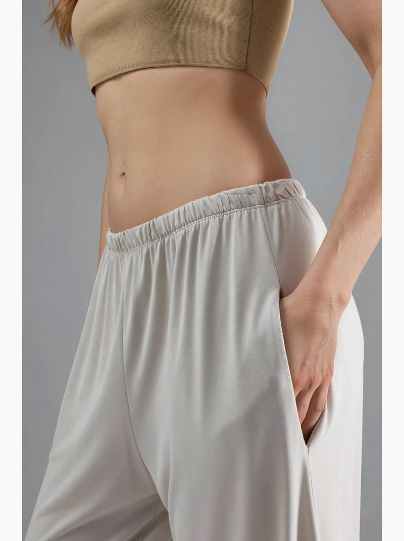 Pantalon droit à taille élastique busem Sable - Kiabi