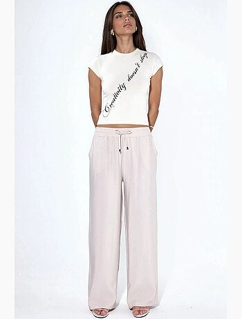 Pantalon droit à taille élastique hiccup