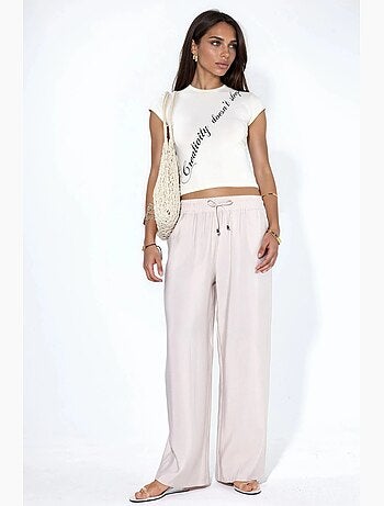 Pantalon droit à taille élastique hiccup