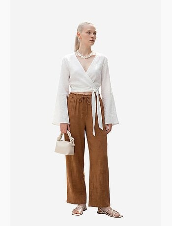Pantalon droit à taille élastique my fashion