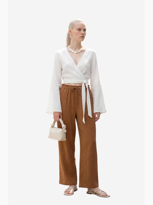 Pantalon droit à taille élastique my fashion - Kiabi Pantalon droit à taille élastique my fashion - Kiabi