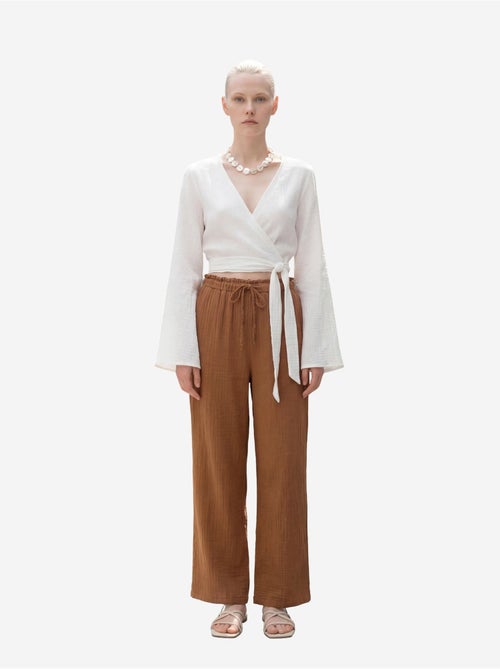 Pantalon droit à taille élastique my fashion - Kiabi Pantalon droit à taille élastique my fashion - Kiabi
