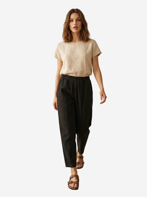 Pantalon droit à taille élastique my fashion - Kiabi