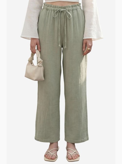 Pantalon droit à taille élastique my fashion - Kiabi