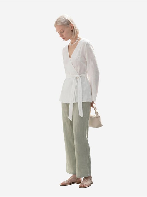 Pantalon droit à taille élastique my fashion - Kiabi