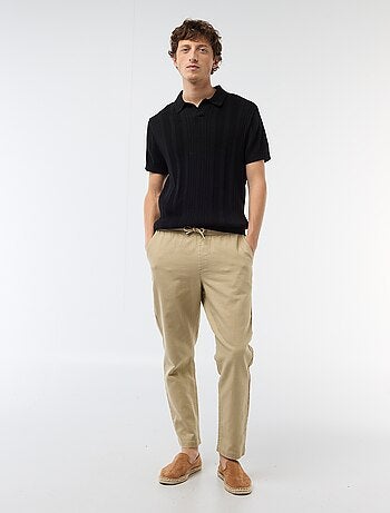 Pantalon droit à taille élastiquée