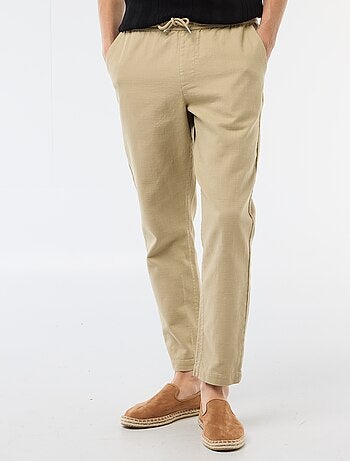 Pantalon droit à taille élastiquée