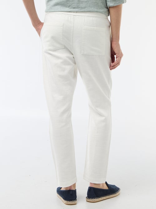 Pantalon droit à taille élastiquée - Kiabi