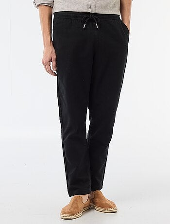 Pantalon droit à taille élastiquée