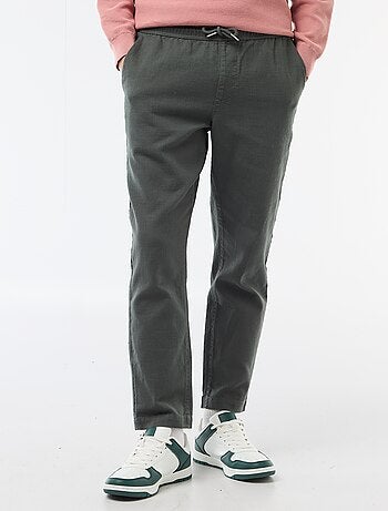 Pantalon droit à taille élastiquée