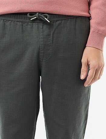 Pantalon droit à taille élastiquée