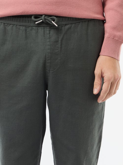 Pantalon droit à taille élastiquée - Kiabi