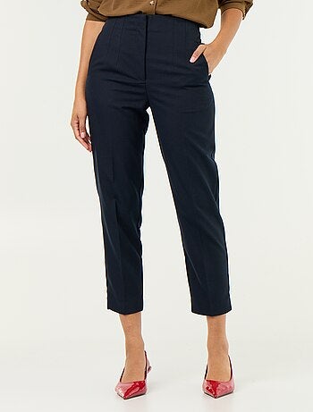 Pantalon droit à taille haute