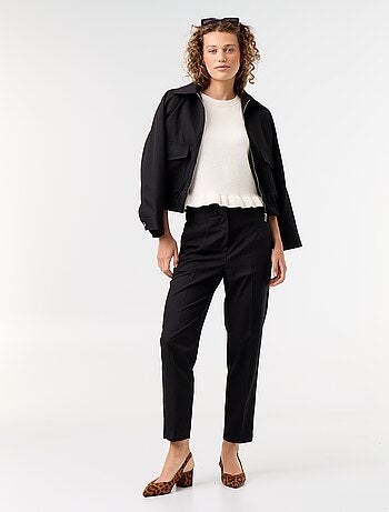 Pantalon droit à taille haute