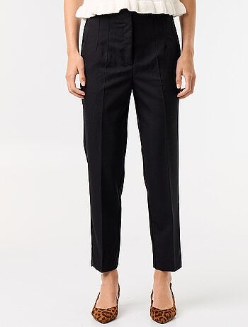 Pantalon droit à taille haute