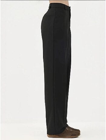 Pantalon droit à taille normale avec fermeture à boutons