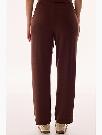 Pantalon droit ample en jersey, taille mi-haute penti
