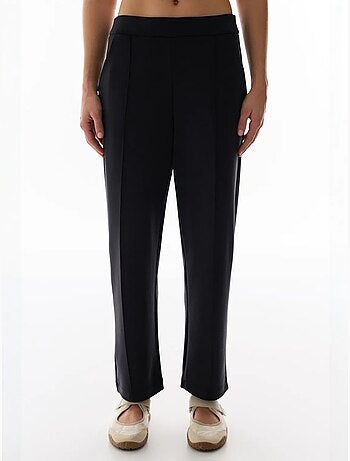 Pantalon droit ample en jersey, taille mi-haute penti